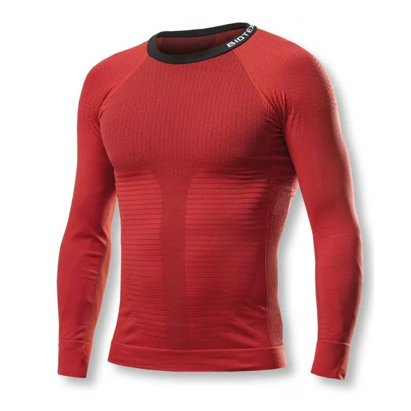 Bicycle lock liner-Maglia Intima maniche lunghe Biotex Fit 4.0 - Rosso