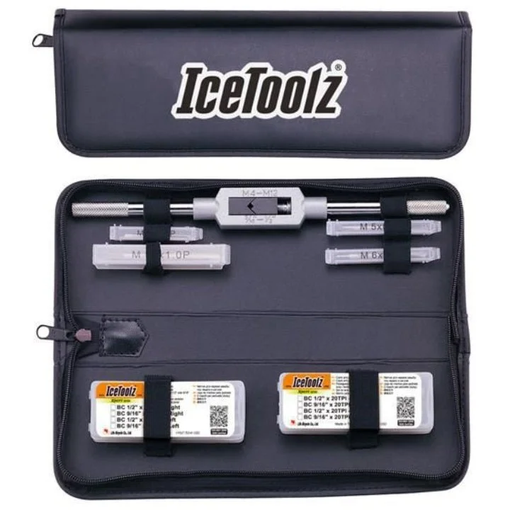 Road bike liner-IceToolz E158 Pro Shop Tap Set with Wrench Pouch