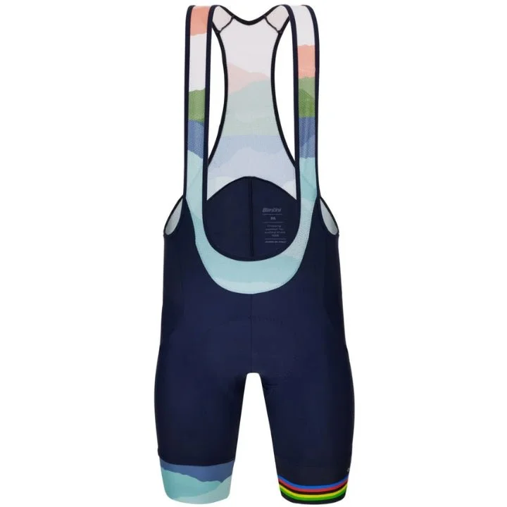 Cycling bottle guard-Santini UCI World Championship Cloudscape Bibshorts