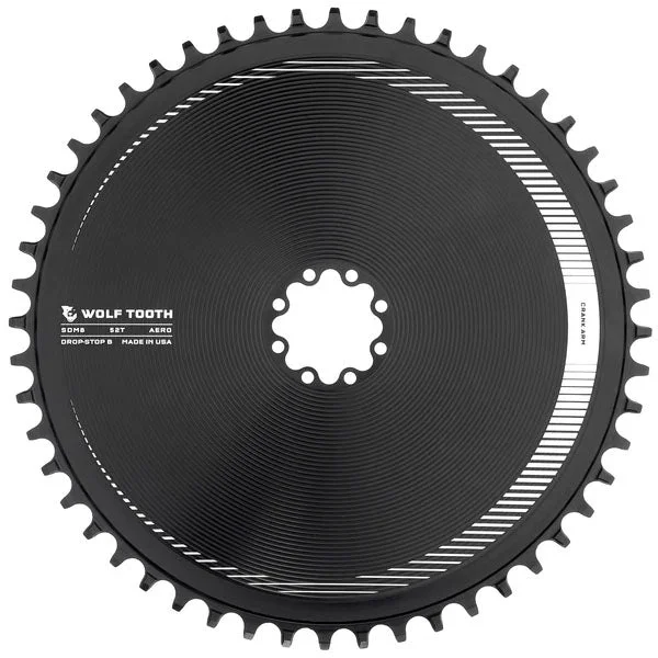 Cycling water guard-Wolf Tooth Components Aero Chainring 8-Bolt Drop-Stop B 52T Blk