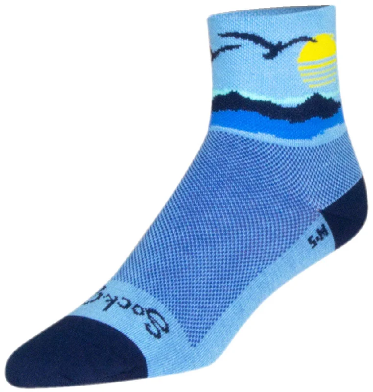 Bike frame liner-SockGuy Classic Migration Socks - 3" Blue Large/X-Large