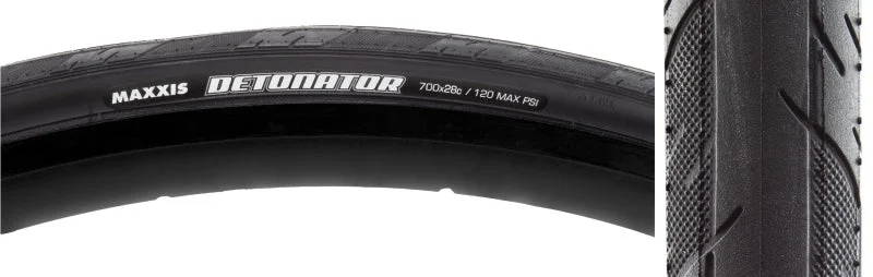 Mountain bike liner-Maxxis Detonator Tire - 700 x 28 Clincher Wire Black