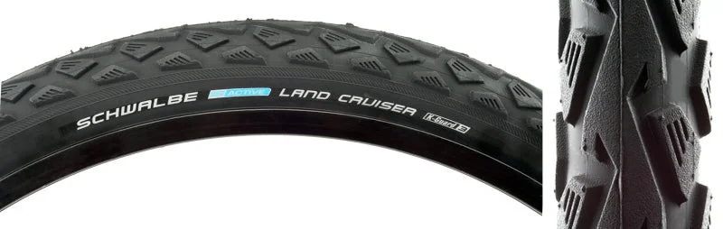 Bike horn mount-Schwalbe Land Cruiser Tire - 700 x 40 Clincher Wire Black K-Guard